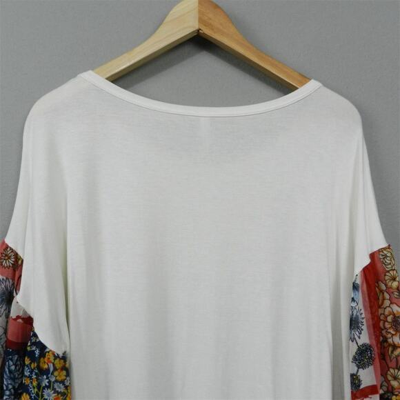 Watermelon Women's 2XL Knit Top Floral Sleeve Pullover Ivory Cream Multicolor - Picture 9 of 11
